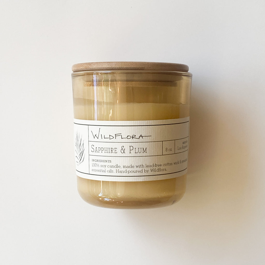 Candle: WildFlora Collection - Single Wick: SAPPHIRE & PLUM