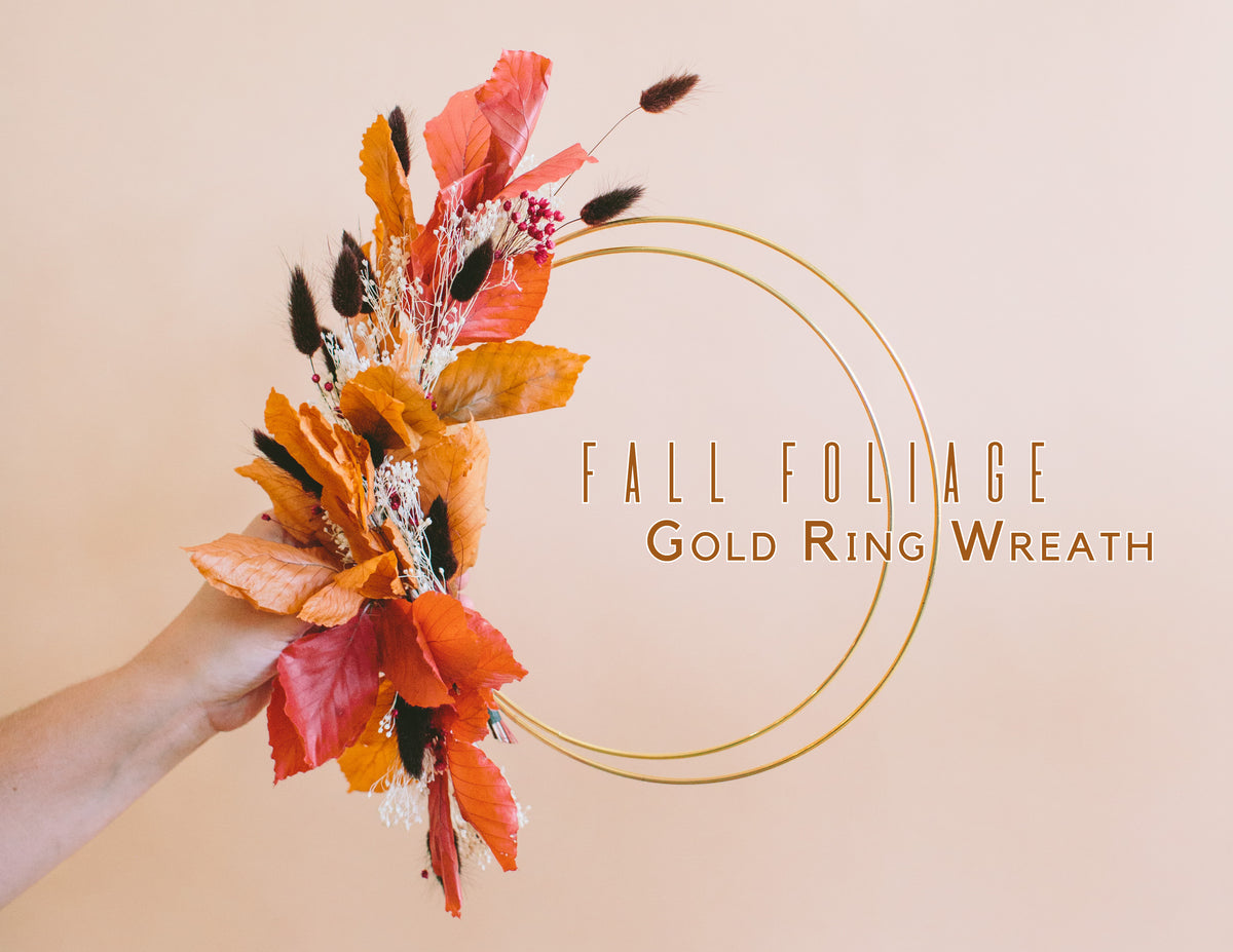 Gold Ring Wreath with Fall Foliage Tutorial