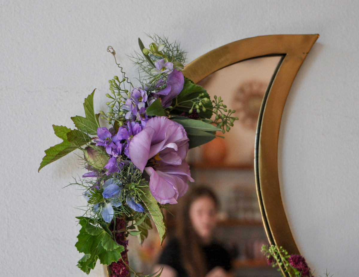Just Add Flowers: Crescent Moon Mirrors