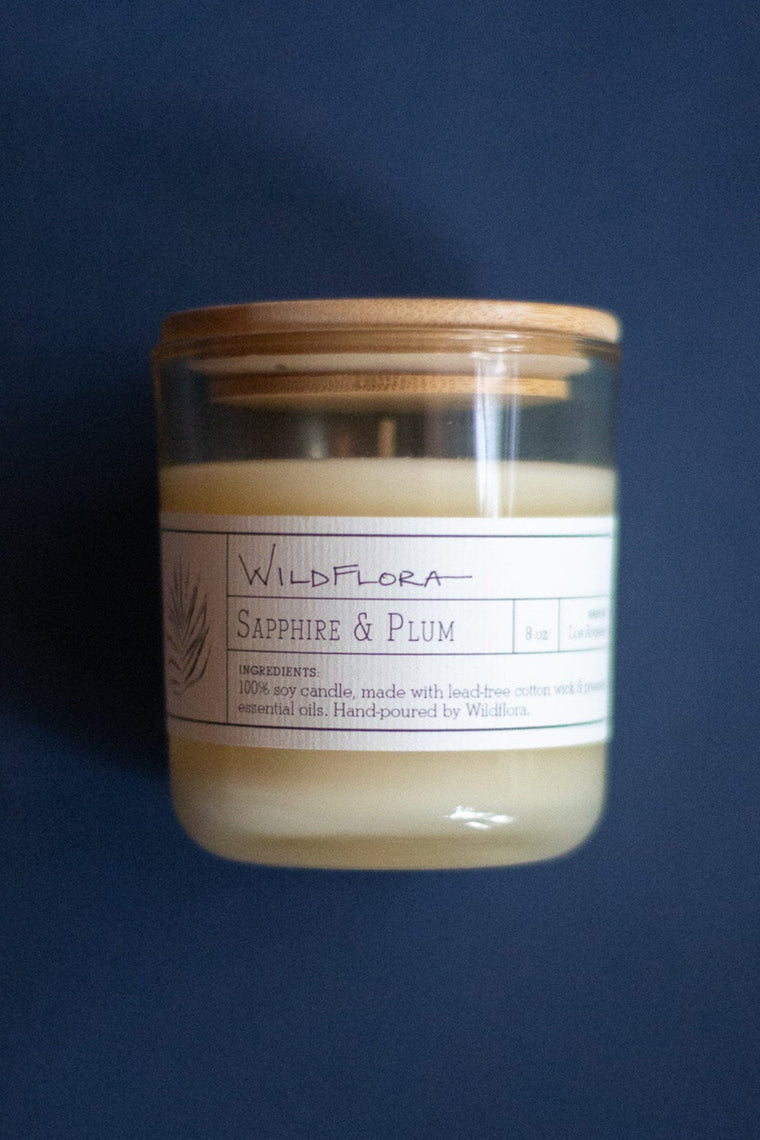 Candle: WildFlora Collection - Single Wick: SAPPHIRE & PLUM