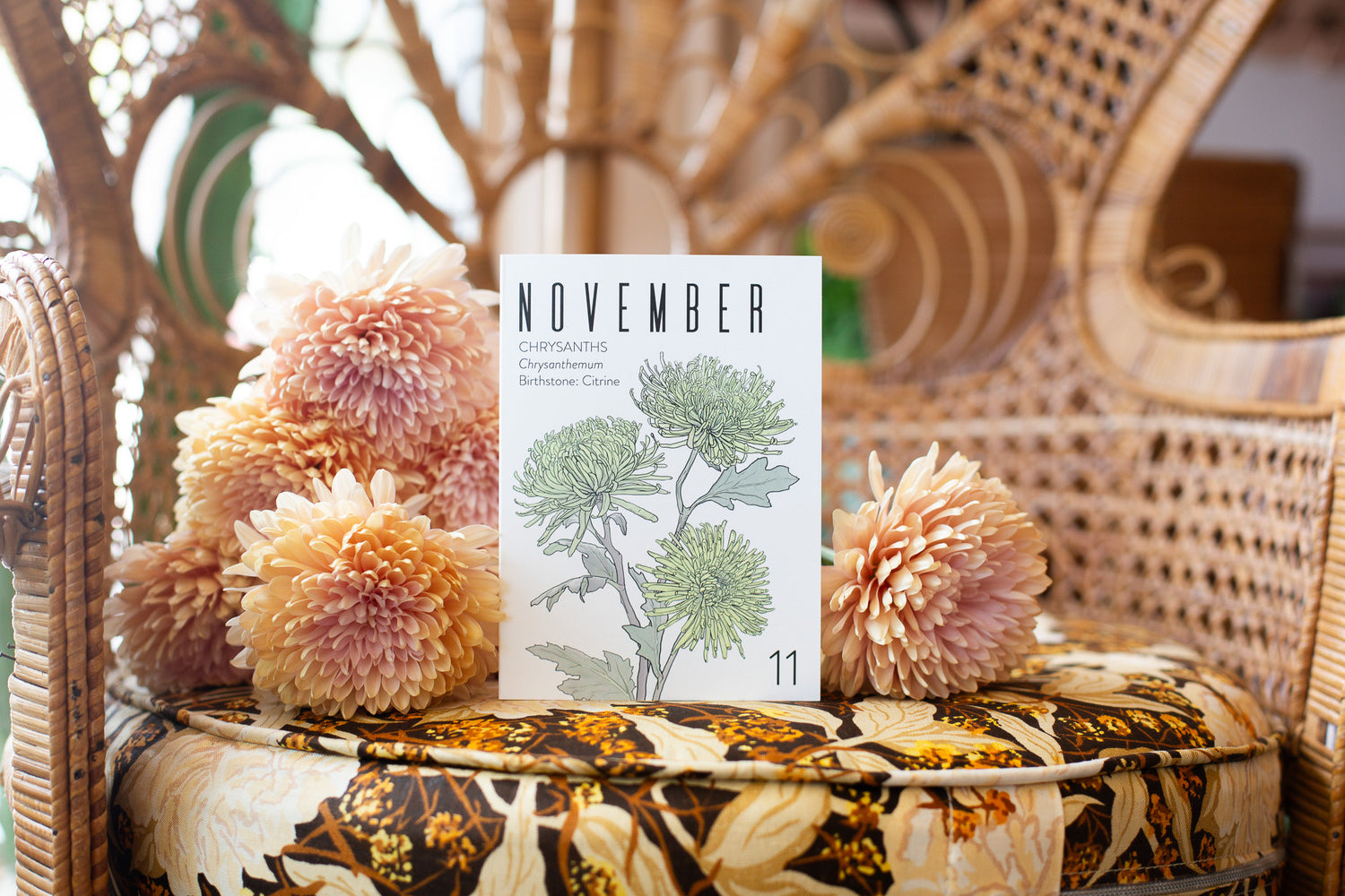 Greeting Card: November Birth Month Flower