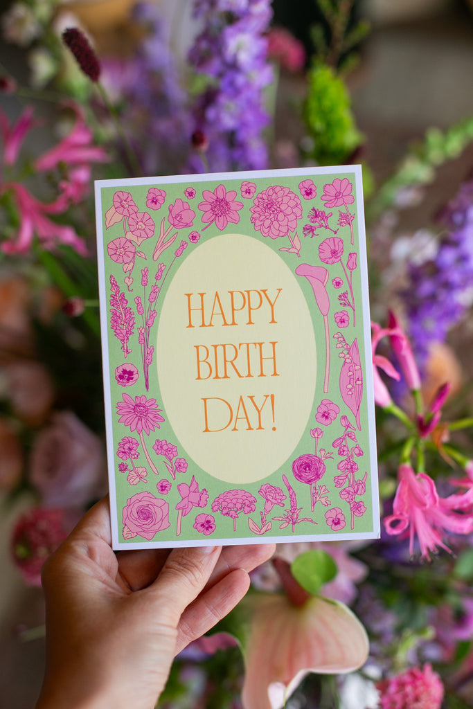 Greeting Card: Vintage Floral - HAPPY BIRTHDAY