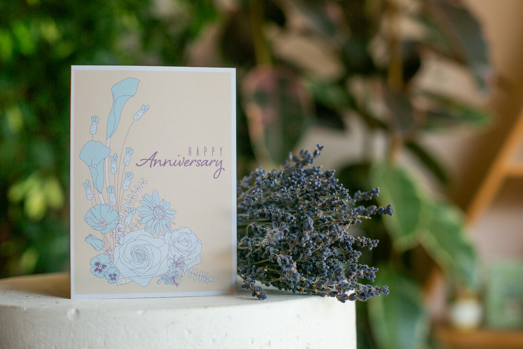 Greeting Card: Vintage Floral - HAPPY ANNIVERSARY