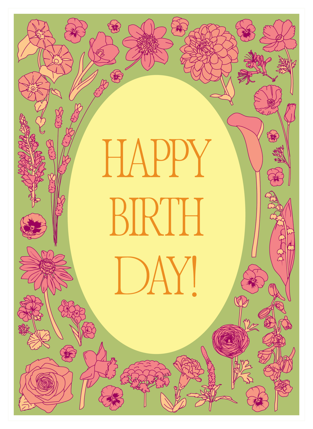 Greeting Card: Vintage Floral - HAPPY BIRTHDAY