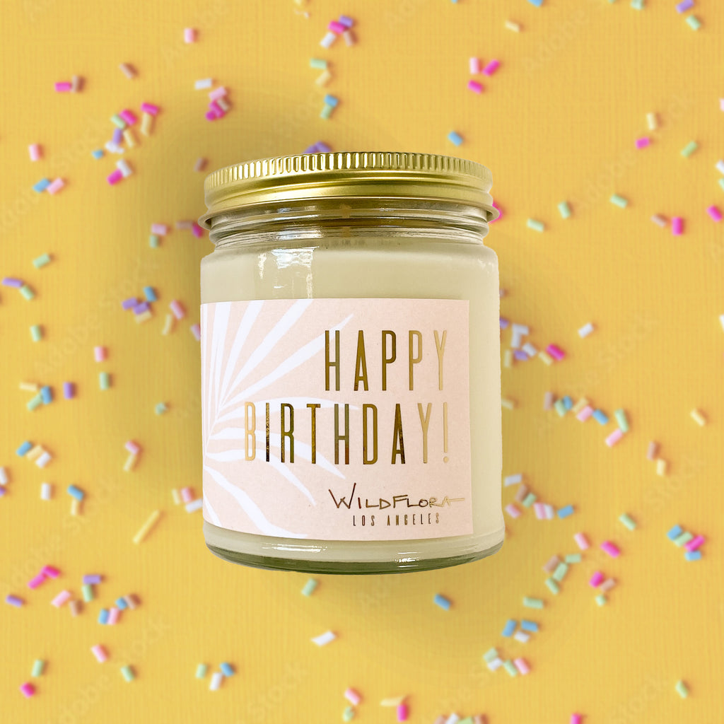 WildFlora Expressions Candle Line happy birthday cheers stay wild you're the best thank you thanks congratulations congrats 