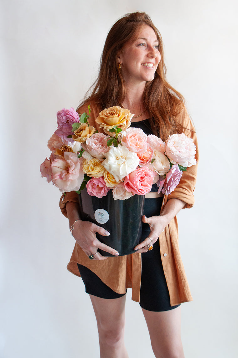 DIY Bucket of Organic, Local Roses