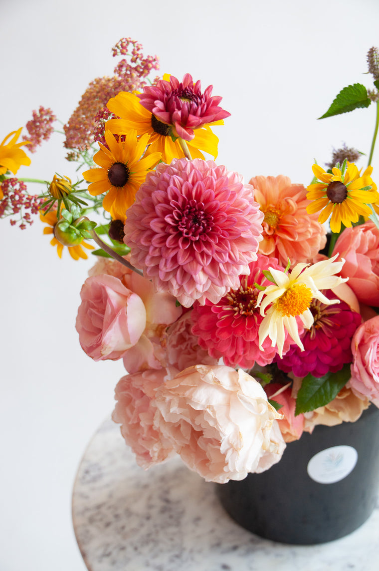 DIY Bucket of Organic, Local Blooms