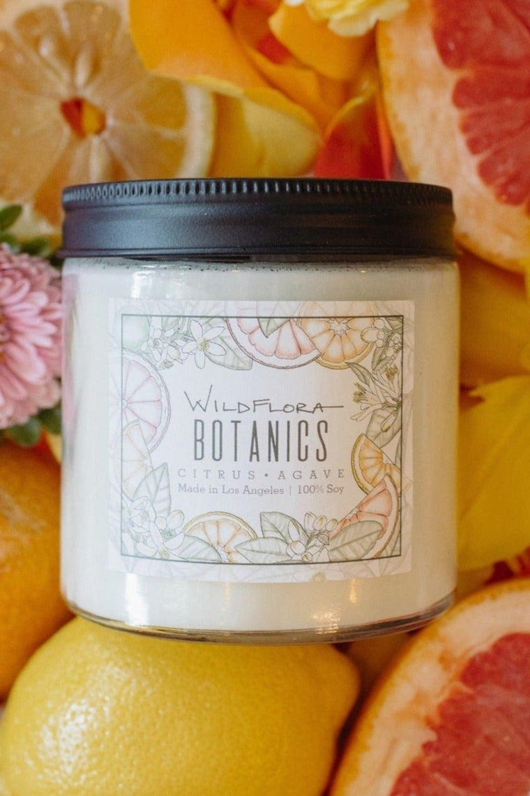 Candle: WildFlora Botanics Line - Double Wick: CITRUS AGAVE